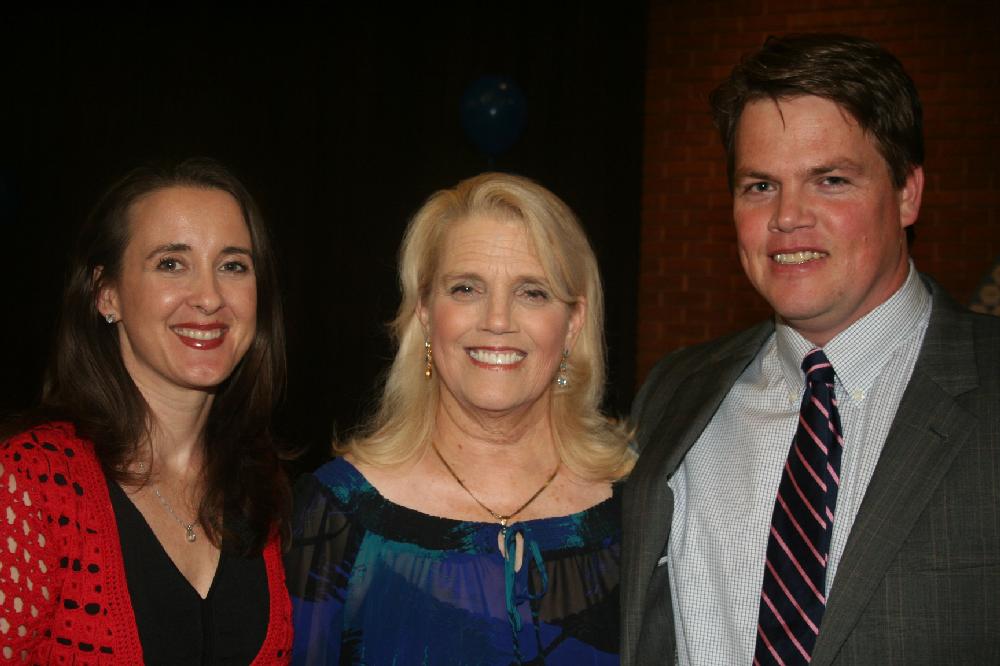 Sharon Heflin (center) with her daughter-in-law and son, Billie and Marc Heflin