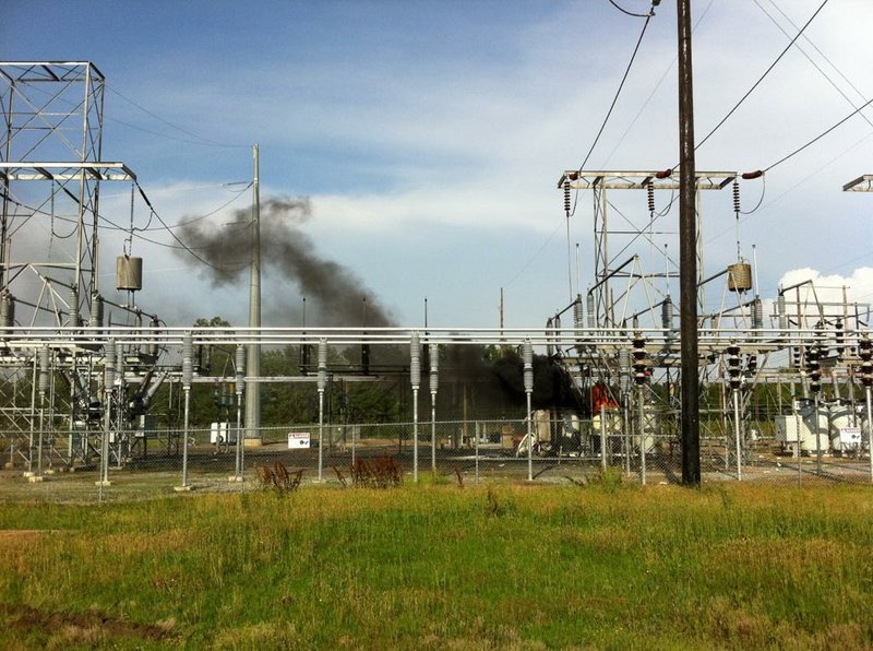 Smoke billows from a substation in Newport.