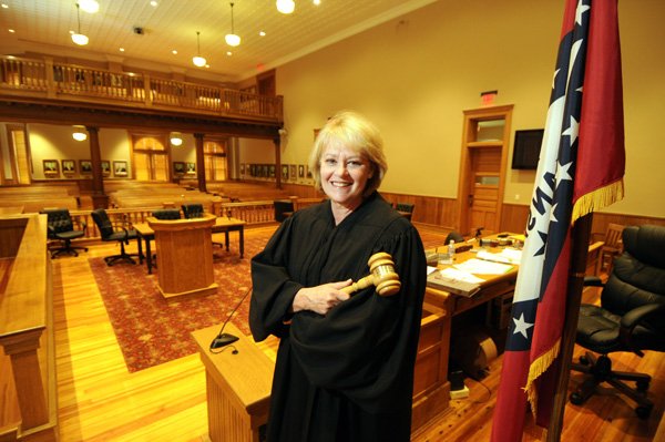 FILE — Judge Mary Ann Gunn in her courtroom in Fayetteville in September of 2010. For several years Gunn has presided over Washington County’s Drug Court. Gunn will retire June 11.