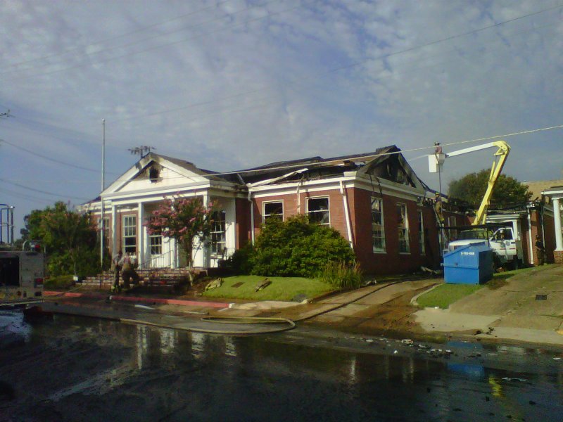 The library in Camden suffered significant damage in a fire early Sunday morning.