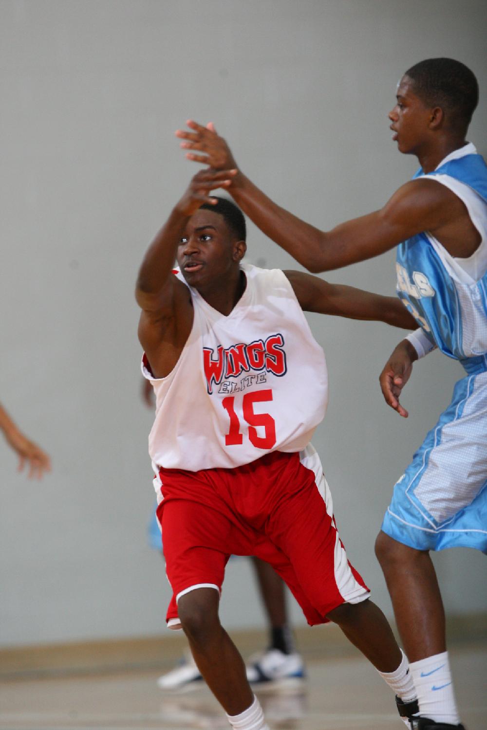 7/6/11
Arkansas Democrat-Gazette/STEPHEN B. THORNTON
Montgomery TarHeels versus Arkansas Wings Elite during their AAU basketball game Wednesday afternoon at Philander Smith College.