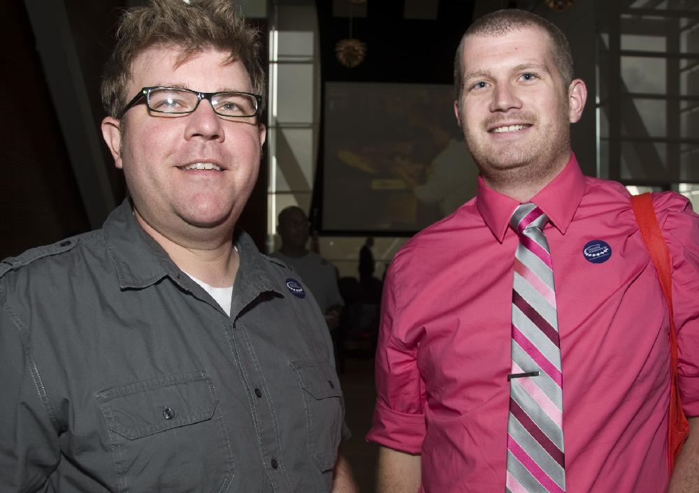 Arkansas Democrat Gazette Photo/CARY JENKINS
Will Felton and Josh Mills, teachers at E-Stem