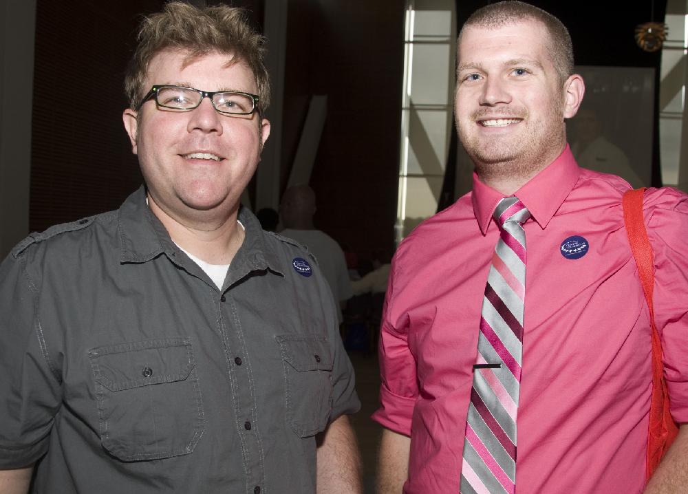 Arkansas Democrat Gazette Photo/CARY JENKINS
Will Felton and Josh Mills, teachers at E-Stem