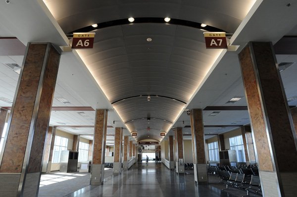  Finishing touches, including the installation of gate seating and flight information display screens, are ongoing in preparation for the opening of Northwest Arkansas Regional Airports new terminal in Highfill.
