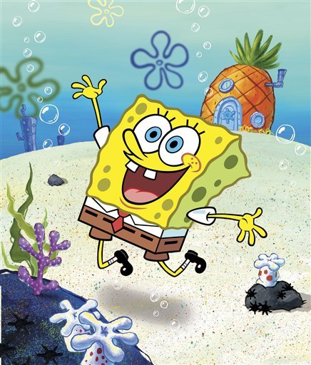 This undated file image released by Nickelodeon shows a scene from the animated show "SpongeBob SquarePants." The cartoon character is in hot water from a study suggesting that watching just nine minutes of "SpongeBob SquarePants" can cause short-term attention and learning problems in 4-year-olds.