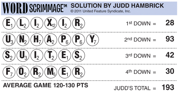 Word Scrimmage puzzle and answers for Oct. 19