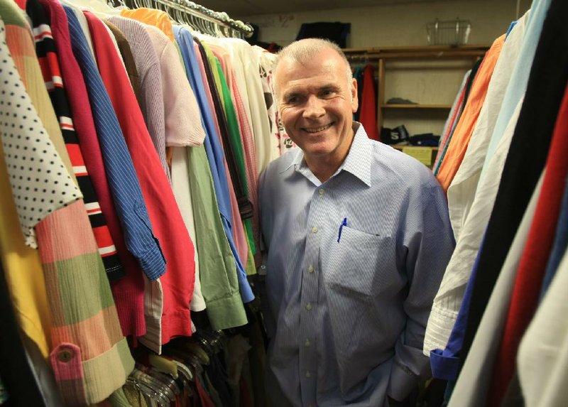 Paul Holderfield Jr. stands in the thrift store at his church, the Friendly Chapel Church of the Nazarene, in North Little Rock. This will be the 25th year for the Brother Paul’s Fish and Fowl Dinner to benefit the church. The event is Friday at Verizon Arena. 