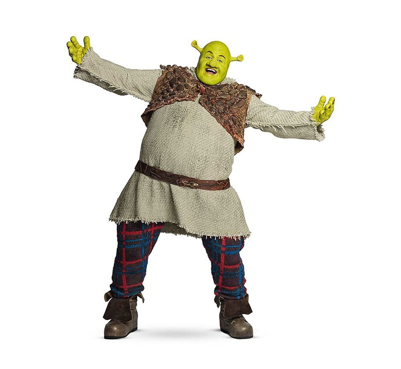 It’s not easy being green: Lukas Poost plays the title ogre in Shrek The Musical. 