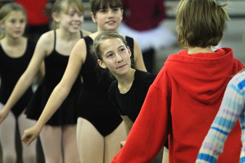 11/20/11
Arkansas Democrat-Gazette/STEPHEN B. THORNTON
Kathryn Latham, 14, center, dances in a line of girls as they rehersal for  Ballet Arkansas' The Nutcracker Sunday afternoon at Shuffles & Ballet II in Little Rock.