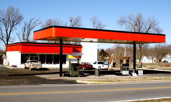 New station/convenience store, Gravette "C" Store.
