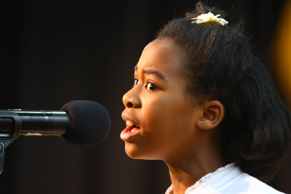 Arkansas Democrat-Gazette/STEPHEN B. THORNTON --1-13-12--
A presentation celebrating of Dr. King's life and work Friday afternoon at Booker Arts Magnet Elementary School in Little Rock. The musical play tin Luther King, Jr. The Story of a Dream