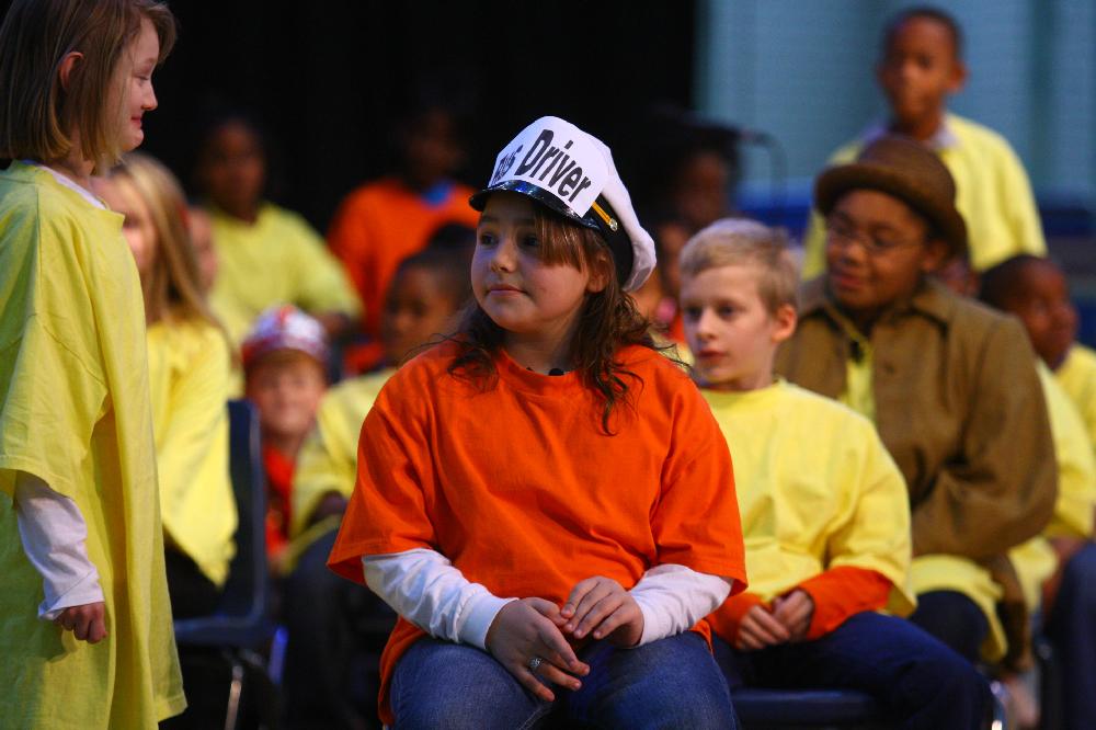 Arkansas Democrat-Gazette/STEPHEN B. THORNTON --1-13-12--
A presentation celebrating of Dr. King's life and work Friday afternoon at Booker Arts Magnet Elementary School in Little Rock. The musical play tin Luther King, Jr. The Story of a Dream