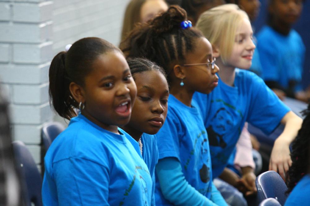 Arkansas Democrat-Gazette/STEPHEN B. THORNTON --1-13-12--
A presentation celebrating of Dr. King's life and work Friday afternoon at Booker Arts Magnet Elementary School in Little Rock. The musical play tin Luther King, Jr. The Story of a Dream