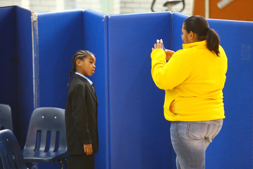 Arkansas Democrat-Gazette/STEPHEN B. THORNTON --1-13-12--
A presentation celebrating of Dr. King's life and work Friday afternoon at Booker Arts Magnet Elementary School in Little Rock. The musical play tin Luther King, Jr. The Story of a Dream