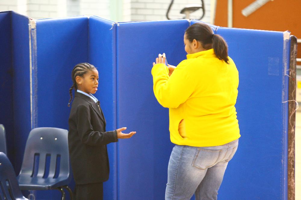 Arkansas Democrat-Gazette/STEPHEN B. THORNTON --1-13-12--
A presentation celebrating of Dr. King's life and work Friday afternoon at Booker Arts Magnet Elementary School in Little Rock. The musical play tin Luther King, Jr. The Story of a Dream