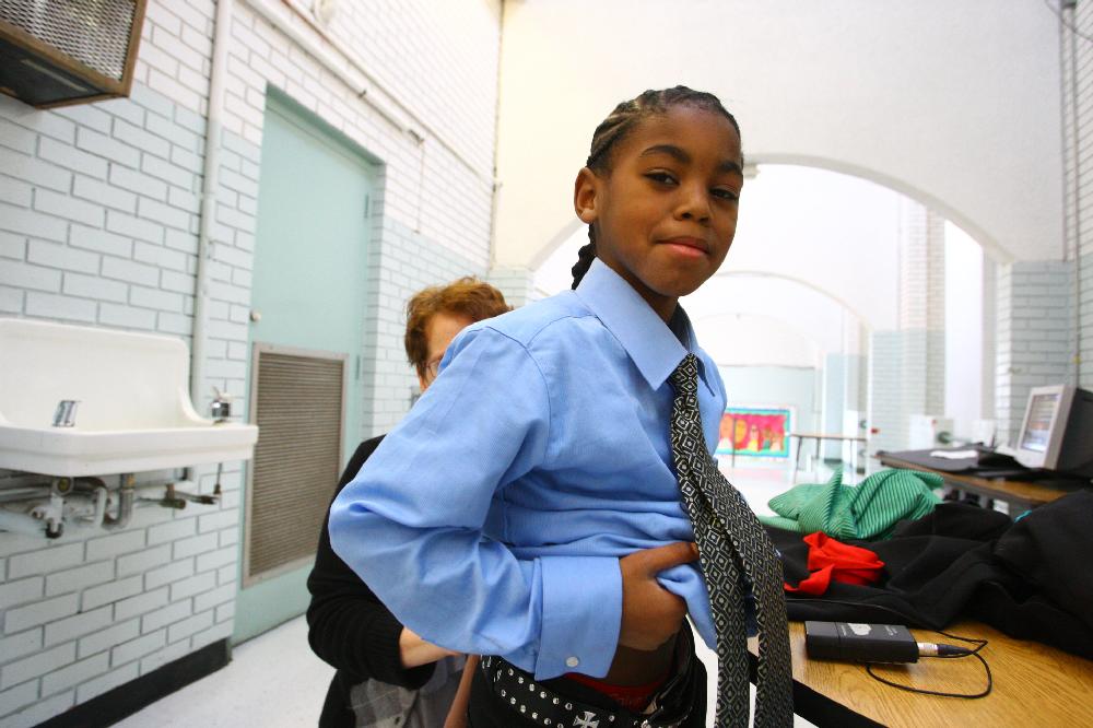 Arkansas Democrat-Gazette/STEPHEN B. THORNTON --1-13-12--
A presentation celebrating of Dr. King's life and work Friday afternoon at Booker Arts Magnet Elementary School in Little Rock. The musical play tin Luther King, Jr. The Story of a Dream