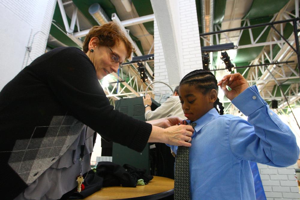 Arkansas Democrat-Gazette/STEPHEN B. THORNTON --1-13-12--
A presentation celebrating of Dr. King's life and work Friday afternoon at Booker Arts Magnet Elementary School in Little Rock. The musical play tin Luther King, Jr. The Story of a Dream