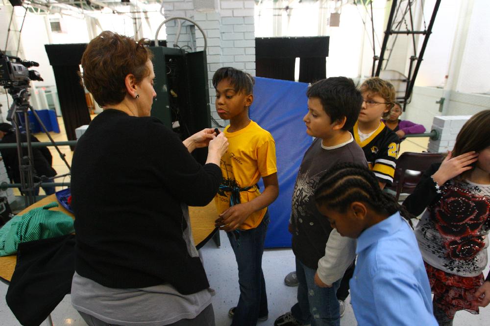 Arkansas Democrat-Gazette/STEPHEN B. THORNTON --1-13-12--
A presentation celebrating of Dr. King's life and work Friday afternoon at Booker Arts Magnet Elementary School in Little Rock. The musical play tin Luther King, Jr. The Story of a Dream