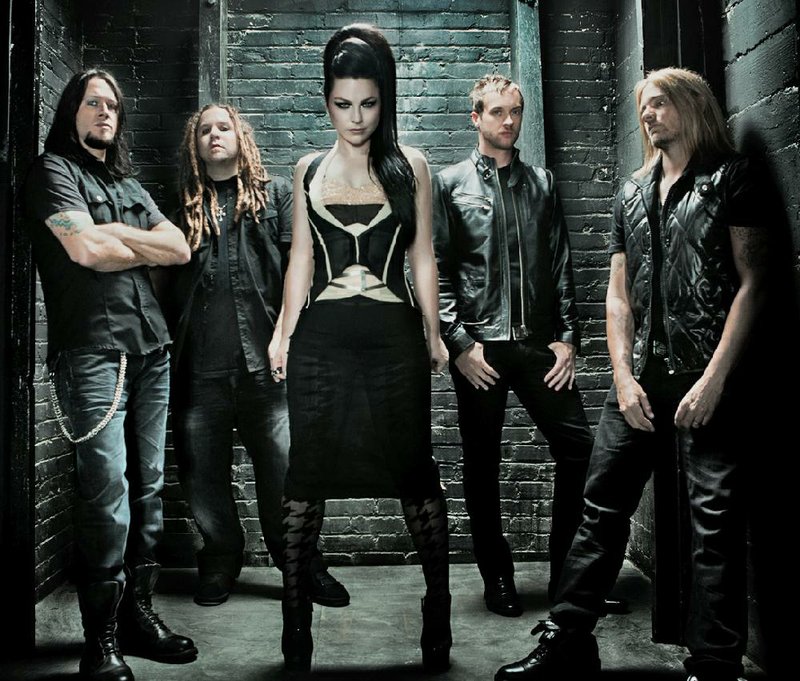 Evanescence is (from left): Troy McLawhorn, Terry Balsamo, Amy Lee, Tim McCord and Will Hunt. 