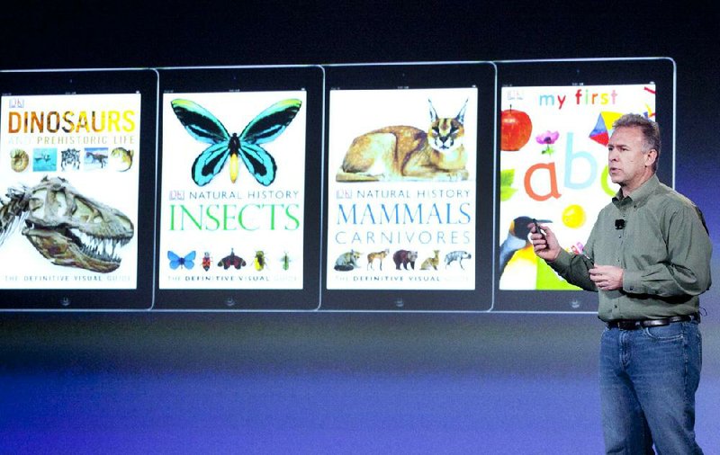 Philip Schiller, Apple Inc.’s senior vice president of worldwide marketing, discusses iBooks textbooks for iPad tablets last week in New York. 