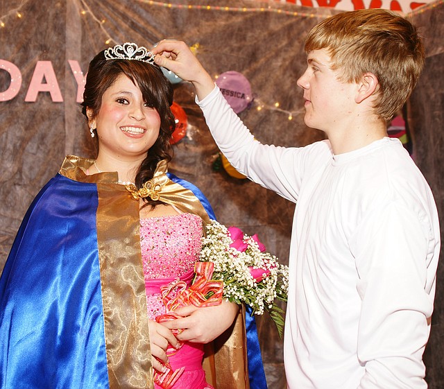 Senior Carlene Vargas was crowned colors day queen by junior Evan Owens, who was named colors day captain.
