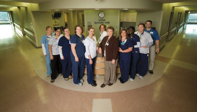 The multidisciplinary care team at Washington Regional’s Senior Specialty Unit is trained to focus on the special needs of hospitalized older adults.