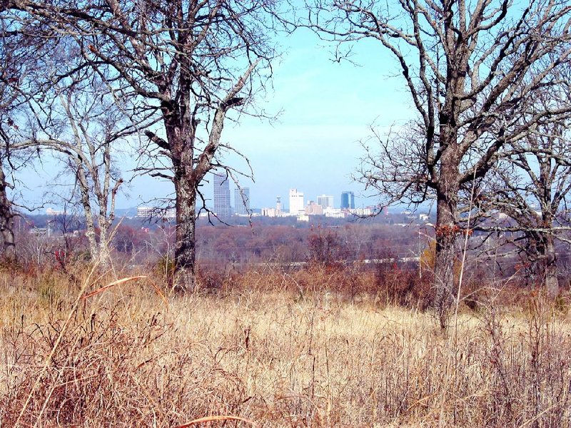 The view of downtown Little Rock from the hill above the Audubon Arkansas Center is inspiring. 