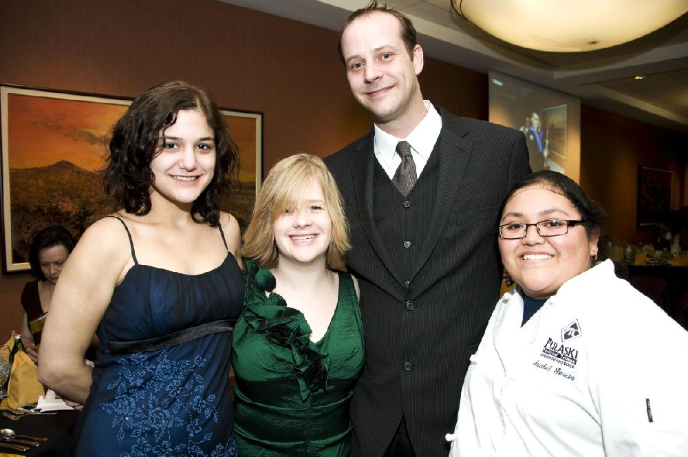 Arkansas Democrat-Gazette/CARY JENKINS
Katie Shields, Crystal Phelps, Student of the Year Doug Spharler and Anabel Garcia