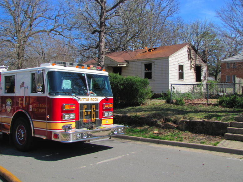 A house on Oak Street in Little Rock was damaged in a fire Friday.