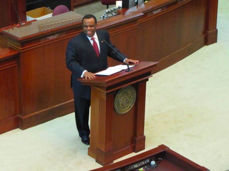 FILE - Rep. Darrin Williams addresses the House in March before his election as speaker-designate.