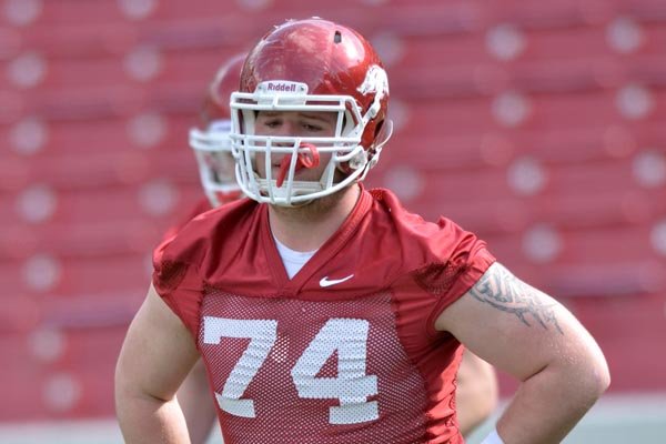 Arkansas offensive lineman Brey Cook, who played in 11 games last season but missed the Cotton Bowl because of mononucleosis, said he’s ready to compete for a starting spot on the offensive line. 