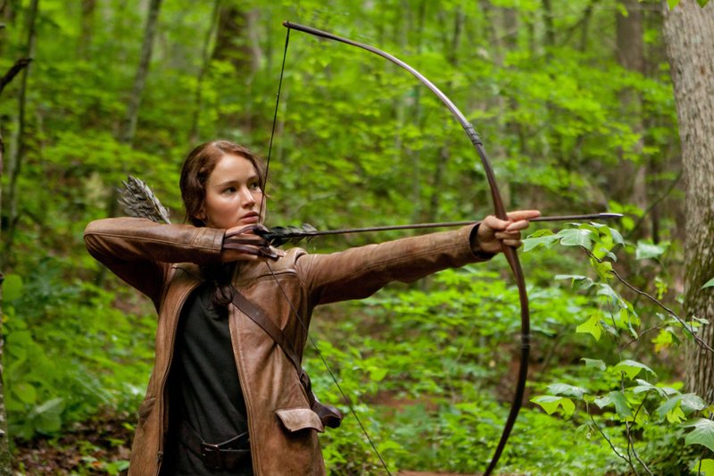 In this image released by Lionsgate, Jennifer Lawrence portrays Katniss Everdeen in a scene from "The Hunger Games," which opened on Friday, March 23, 2012.