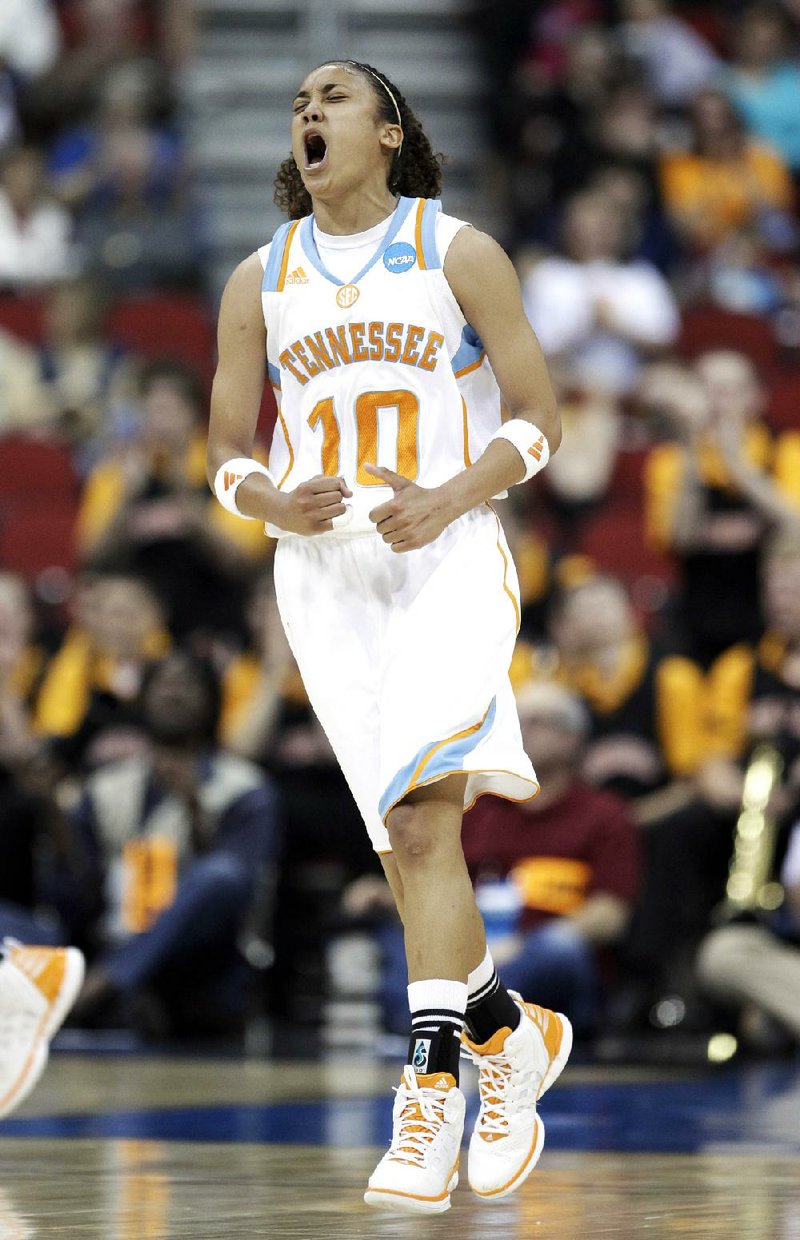 Tennessee guard Meighan Simmons scored 22 points in Tennessee’s 84-73 victory over Kansas on Saturday. 