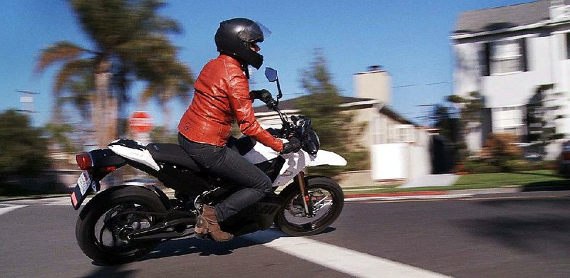 A Zero DS electric motorcycle is seen in Southern California earlier this month. 