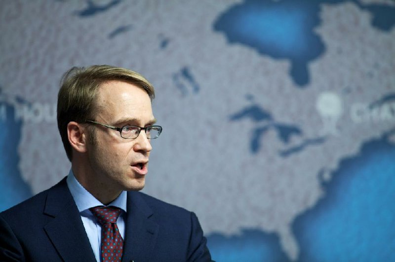 Jens Weidmann, president of Germany’s Bundesbank, speaks Wednesday at a forum at Chatham House in London. 