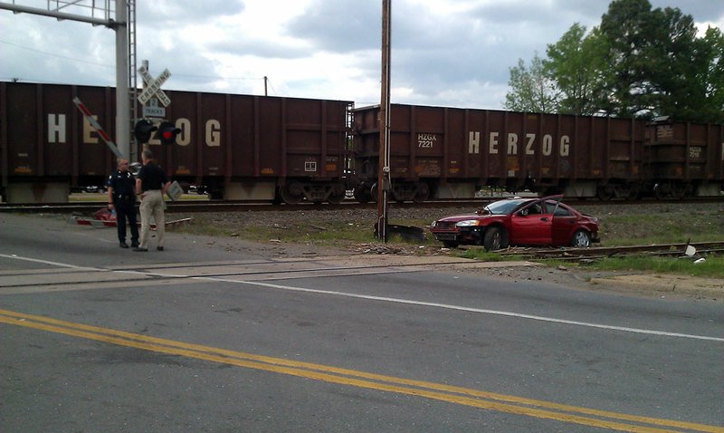A train collided with a vehicle Thursday afternoon, leaving at least one person seriously injured.