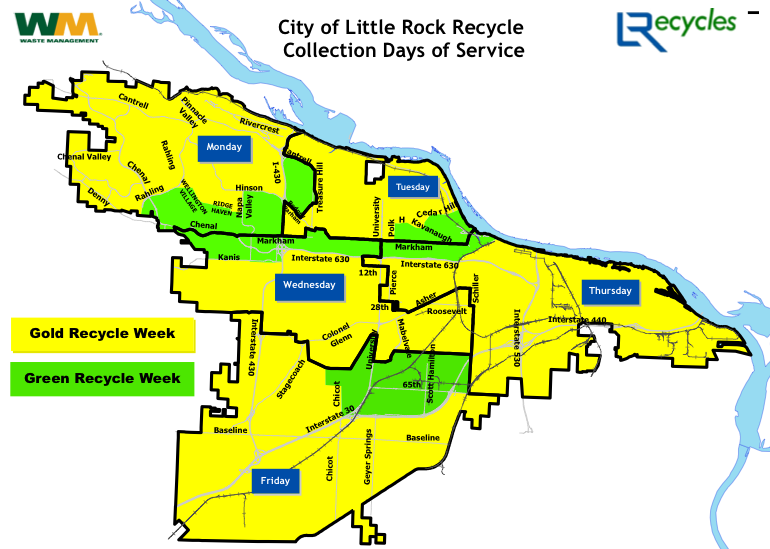 Recycling schedule for Little Rock.