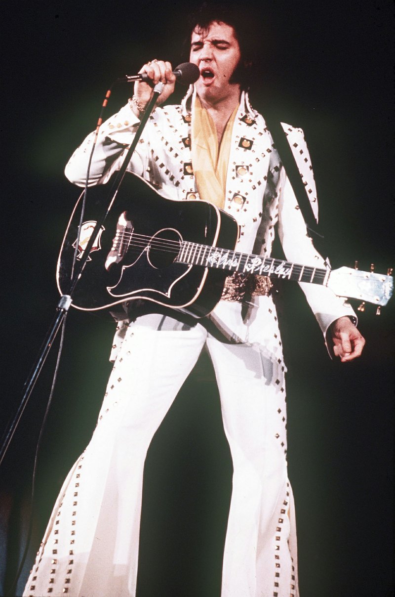 Elvis Presley sings during his 1973 concert "Elvis: Aloha From Hawaii." 