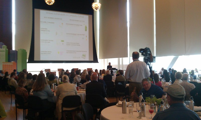 Around 150 people showed up for the Sustainability Conference at he Clinton Library's Great Hall on Thursday morning.