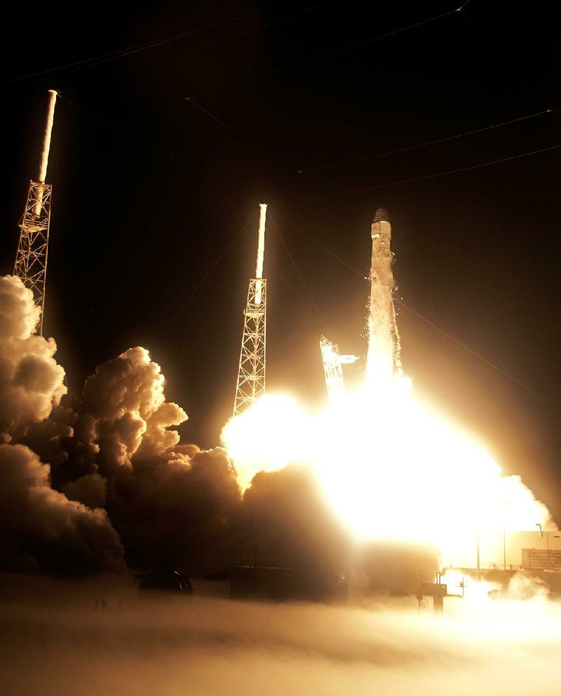 The Falcon 9 SpaceX rocket lifts off Tuesday morning from Cape Canaveral in Florida. 
