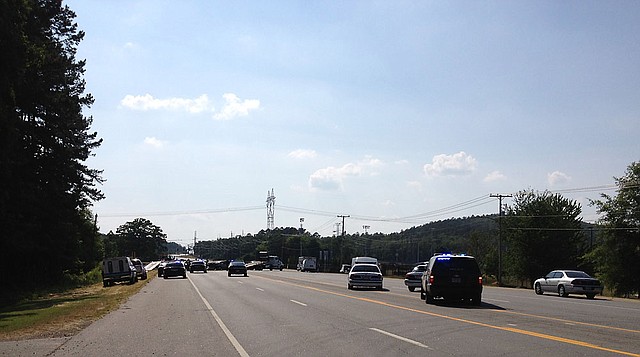 Authorities respond Wednesday afternoon to a four-vehicle accident at the 19,000 block of Cantrell Road in Little Rock, where at least one person has died.