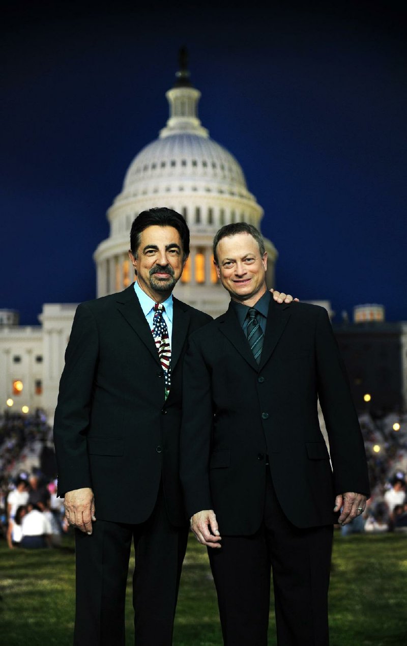 Joe Mantegna (left) and Gary Sinise co-host the 23rd broadcast of the National Memorial Day Concert on PBS and AETN. Air time is at 7 p.m. with a repeat at 8:30. 