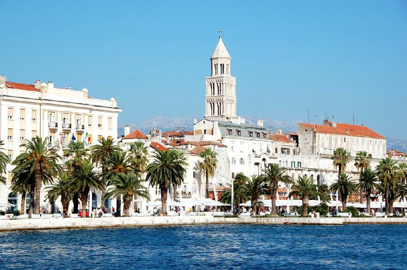 The 200-foot-tall cathedral bell tower rises above Split’s Old Town. Climbing the 183 steep steps to the top rewards you with sweeping views of the city. 