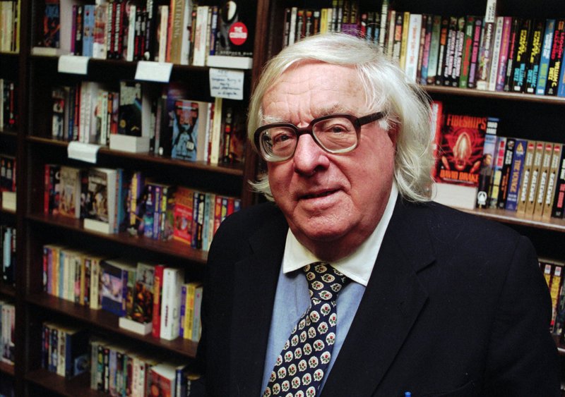 FILE - This Jan. 29, 1997 file photo shows author Ray Bradbury at a signing for his book "Quicker Than The Eye" in Cupertino, Calif. Bradbury, who wrote everything from science-fiction and mystery to humor, died Tuesday, June 5, 2012 in Southern California. He was 91.