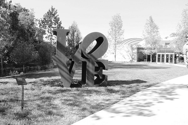 View of Robert Indiana’s “LOVE,” a cor-ten steel sculpture installed on the South Lawn of the museum, the location for the Museum’s next Art Night Out, an adults-only event highlighting the rhythms of art and nature. Art Night Out is open to the public. 