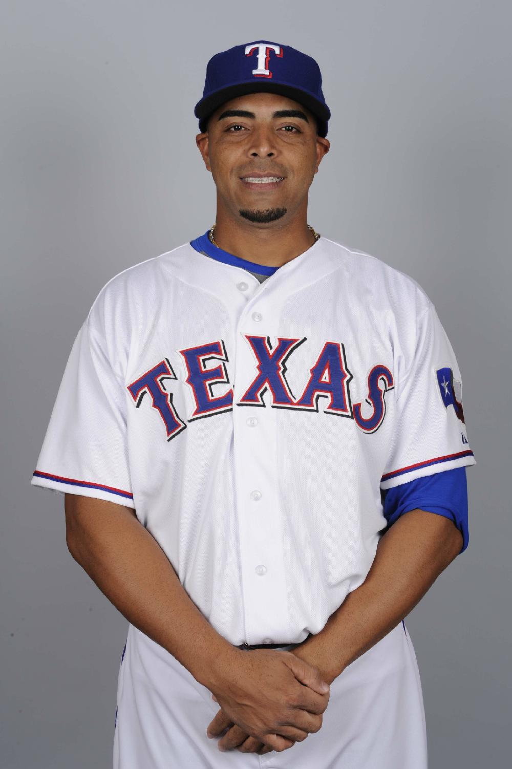 SURPRISE, AZ - FEBRUARY 28: Nelson Cruz #17 of the Texas Rangers poses during Photo Day on Tuesday, February 28, 2012 at Surprise Stadium in Surprise, Arizona. (Photo by Ron Vesely/MLB Photos via Getty Images) *** Local Caption *** Nelson Cruz