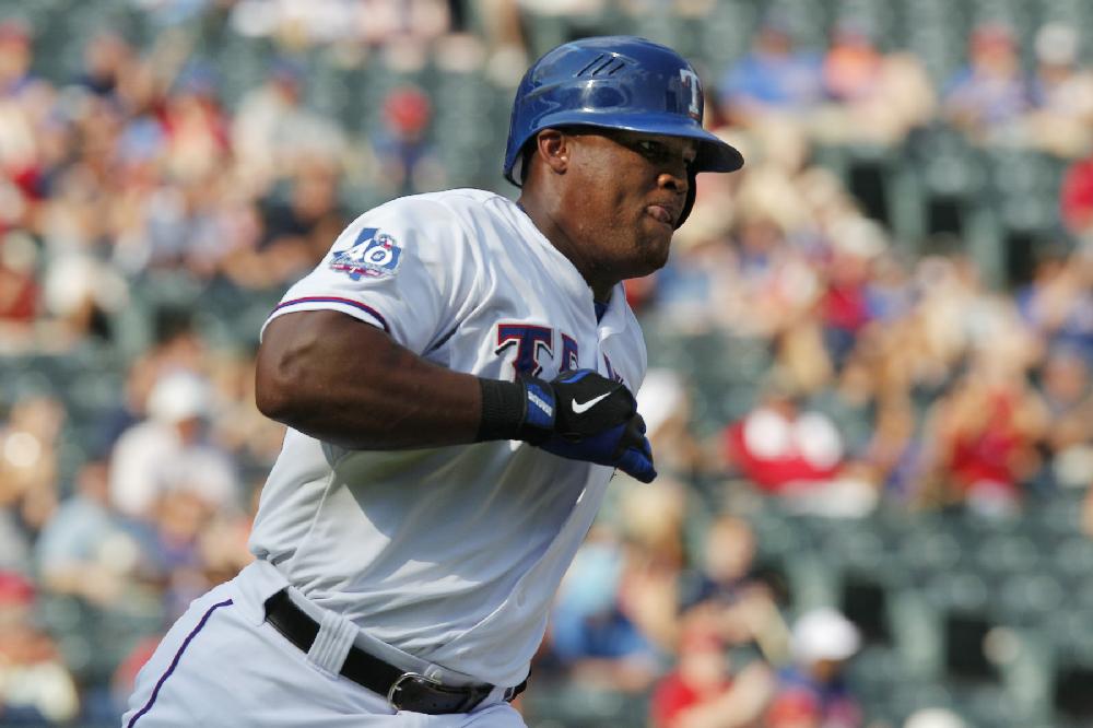 Texas Rangers third baseman Adrian Beltre during an interleague baseball game against the Colorado Rockies Saturday, June 23, 2012, in Arlington, Texas. (AP Photo/Tim Sharp)