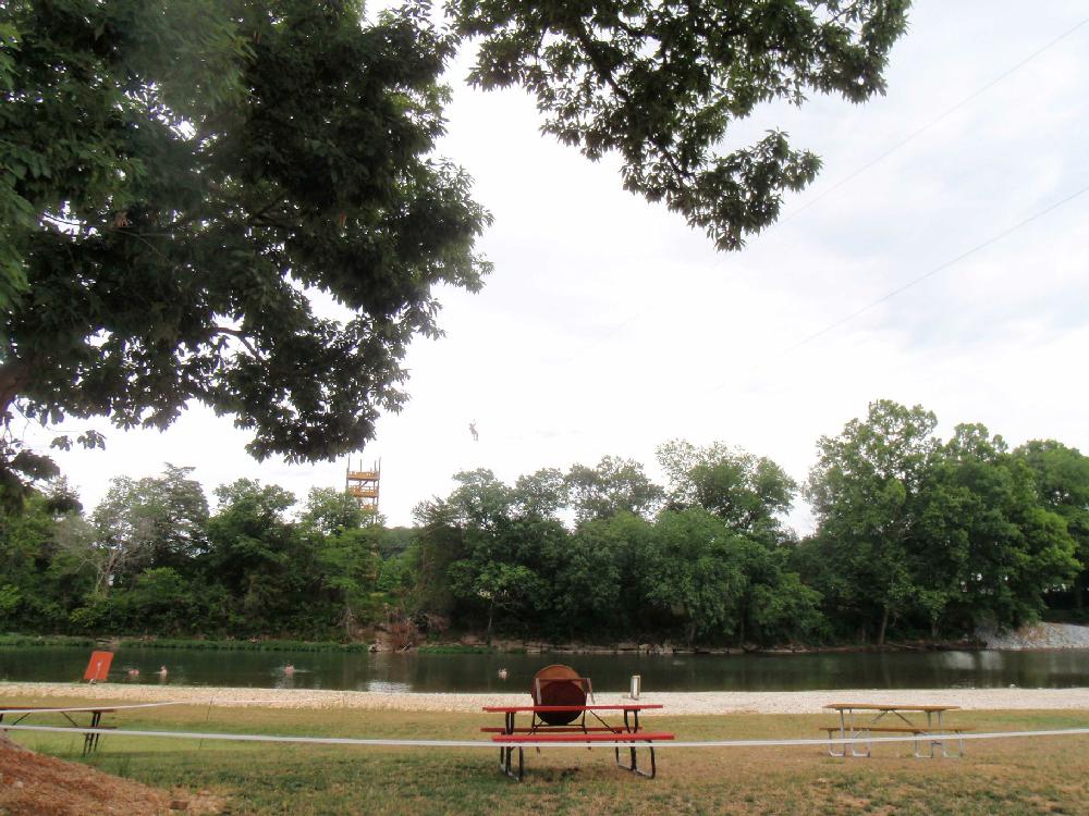 A new zip line is in business over the Elk River at Shady Beach. Cost is $20 to zip across the river and back.
