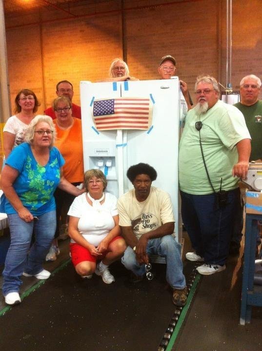submitted photo

This is a photo of Whirlpool employees standing around one of the last refrigerators produced at the Fort Smith Whirlpool plant. A flag was placed on the refrigerator by employee  Larry Turner.

This photo was taken on Thursday 6/28/12