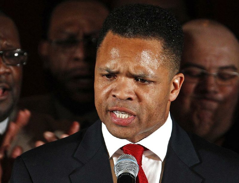 FILE - In this March 20, 2012 file photo, Rep. Jesse Jackson Jr., D-Ill. speaks in Chicago. House Democratic leader Nancy Pelosi says she expects Jackson to explain his weeks-long leave of absence after he has had an evaluation of his evaluation of his medical condition. Pelosi indicated that she had not spoken to the Illinois Democrat. (AP Photo/M. Spencer Green, File)